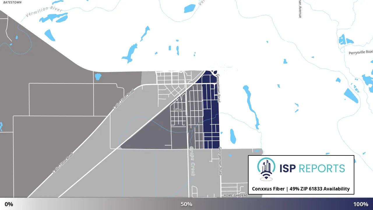 61833, IL map of internet availability