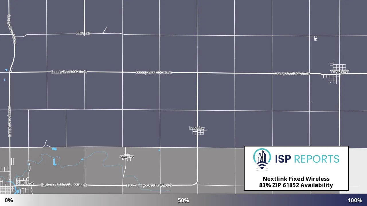 61852, IL map of internet availability