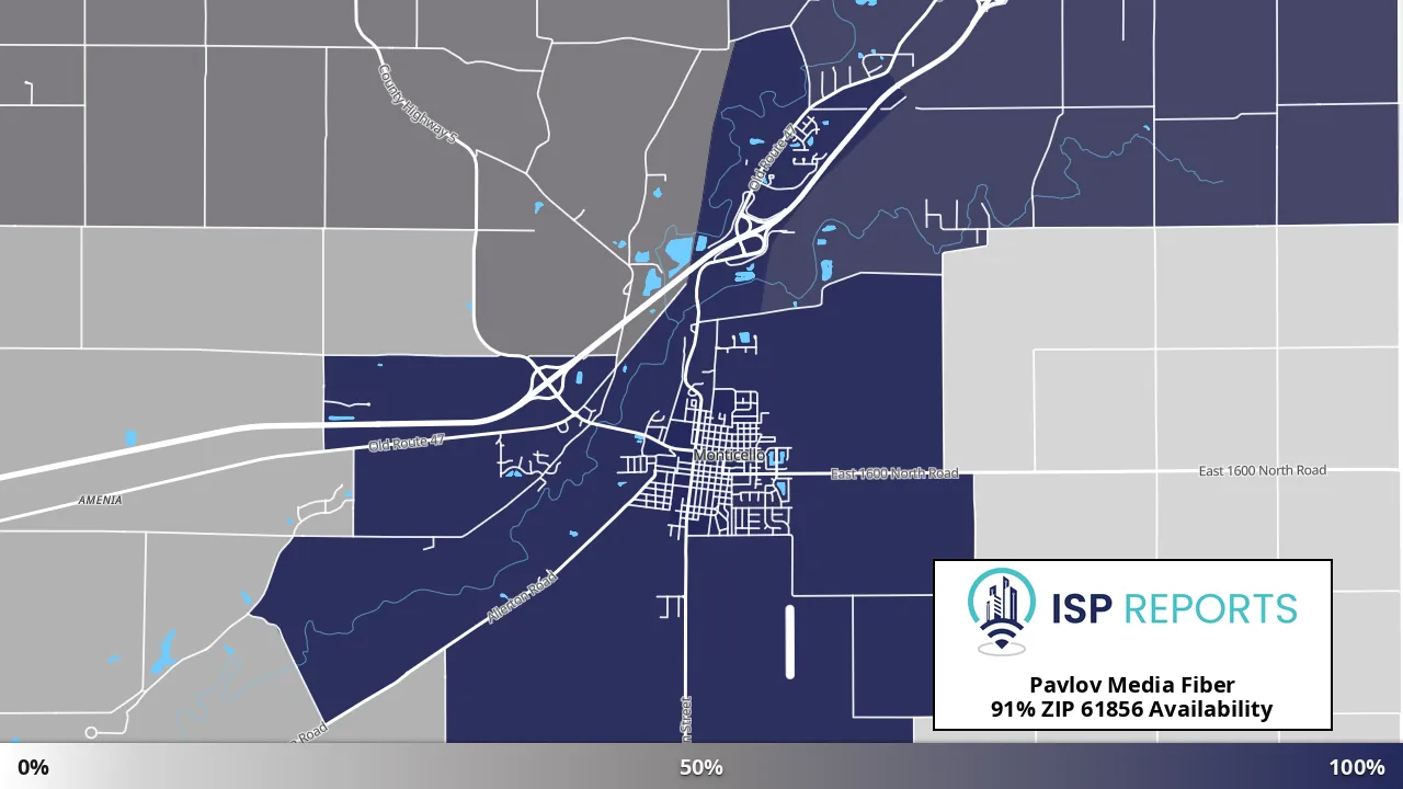 61856, IL map of internet availability