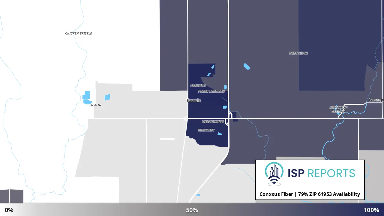 61953, IL map of internet availability