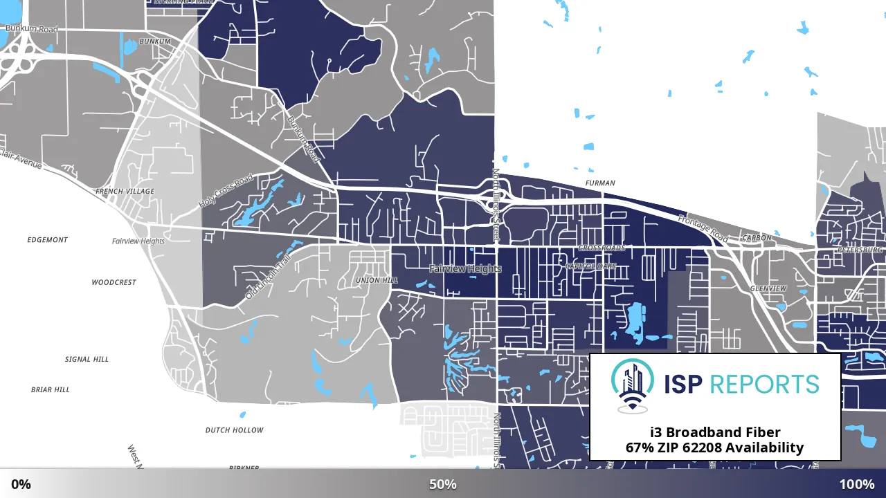 62208, IL map of internet availability