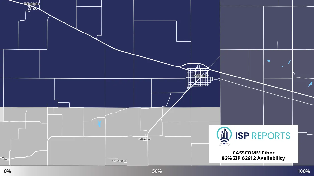 62612, IL map of internet availability
