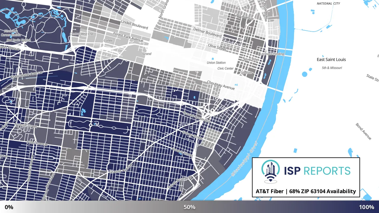 63104, MO map of internet availability