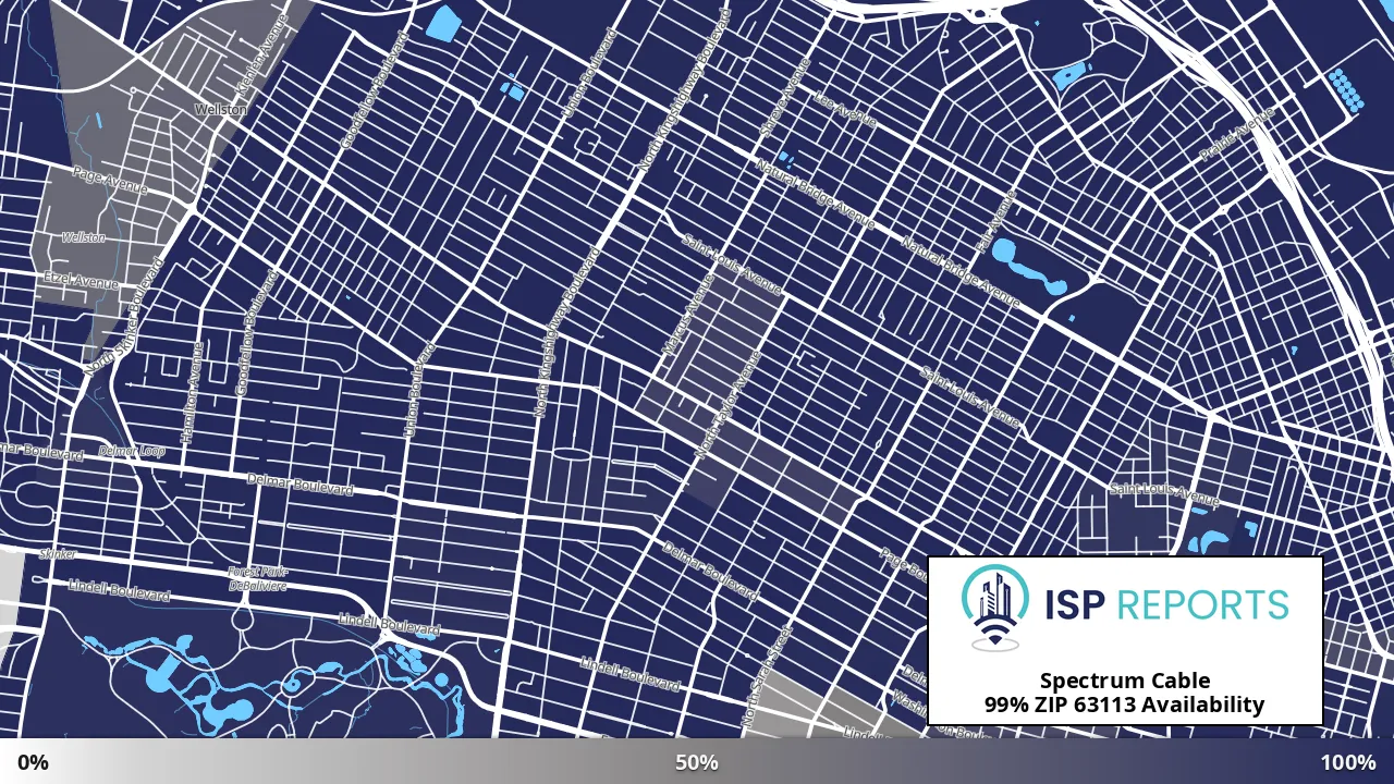 63113, MO map of internet availability