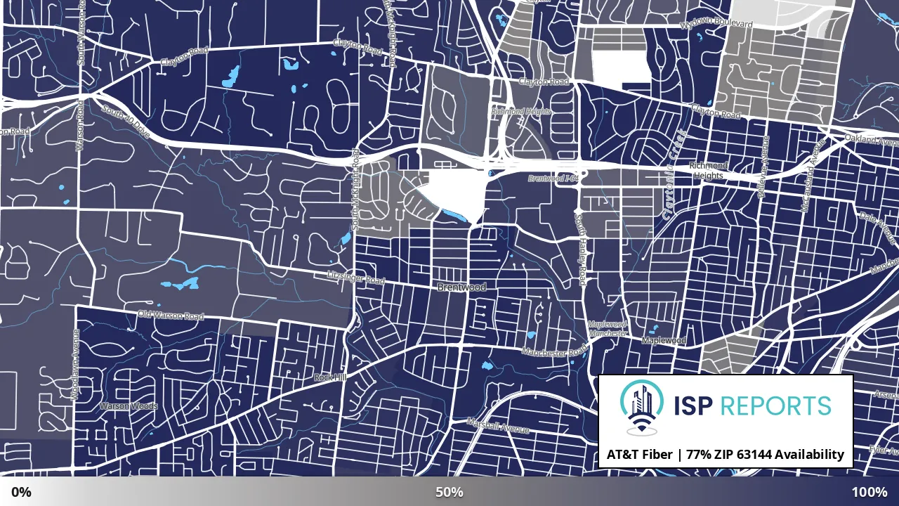 63144, MO map of internet availability