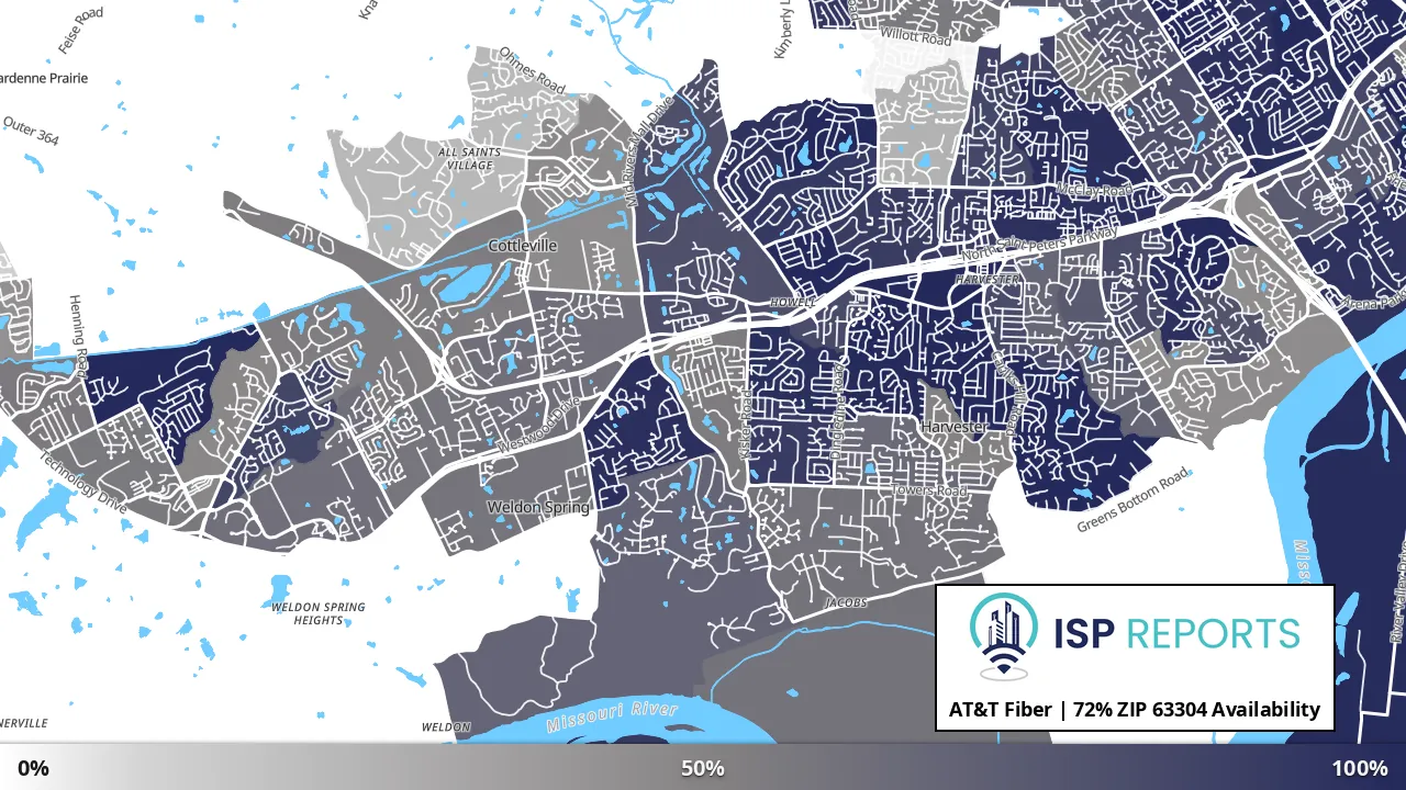63304, MO map of internet availability
