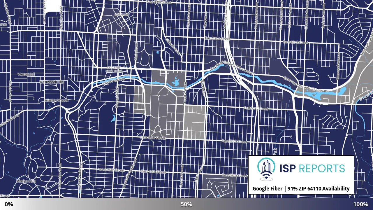 64110, MO map of internet availability