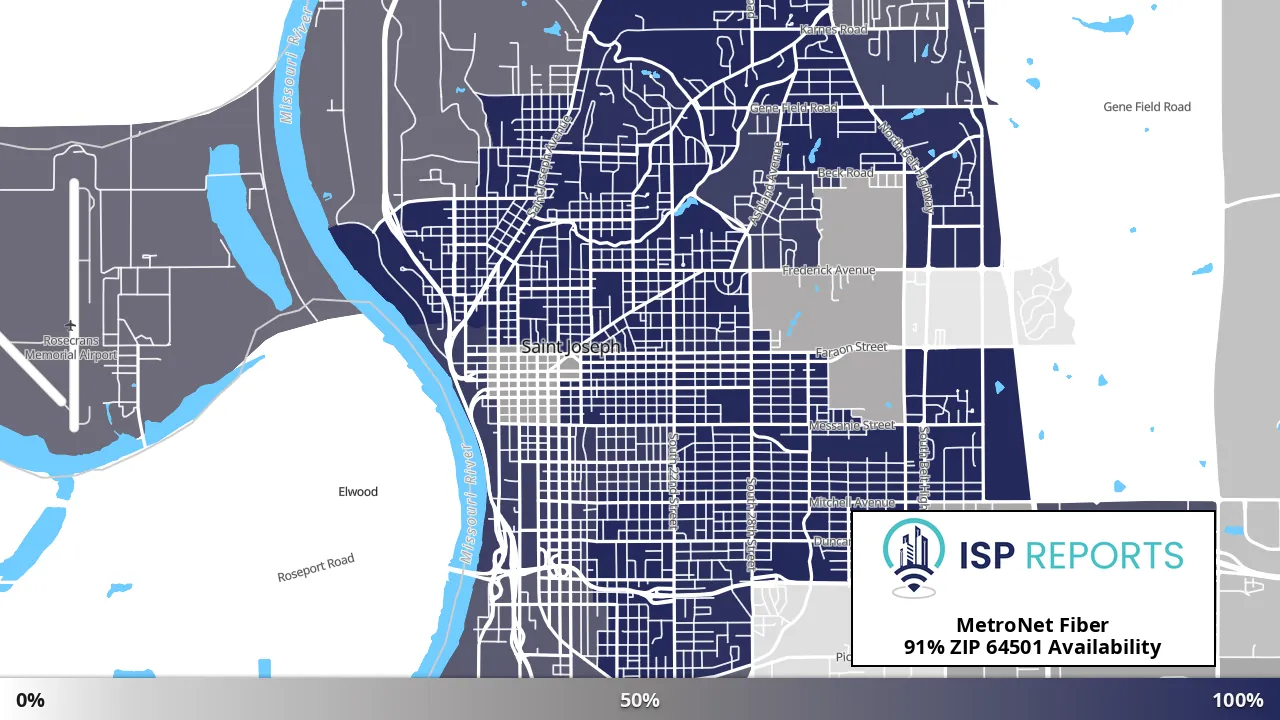64501, MO map of internet availability