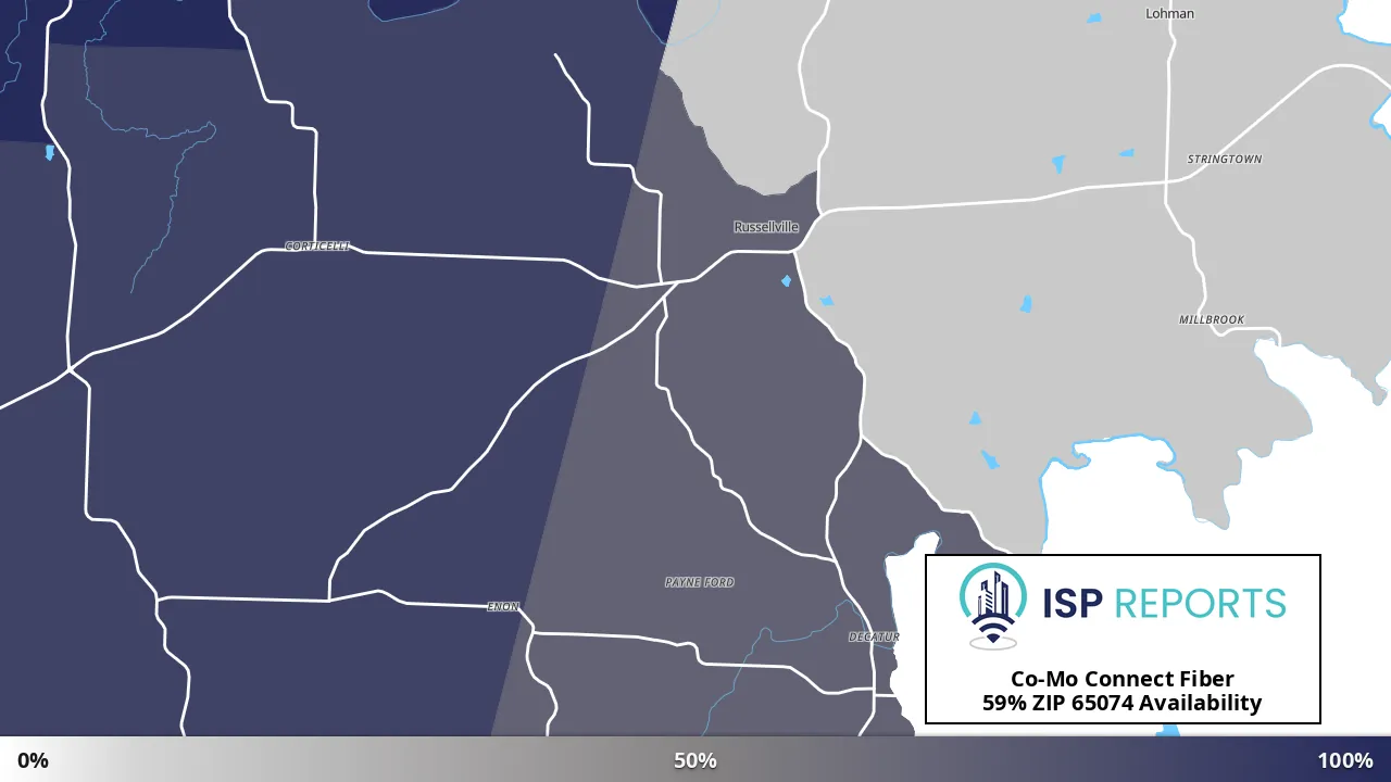 65074, MO map of internet availability