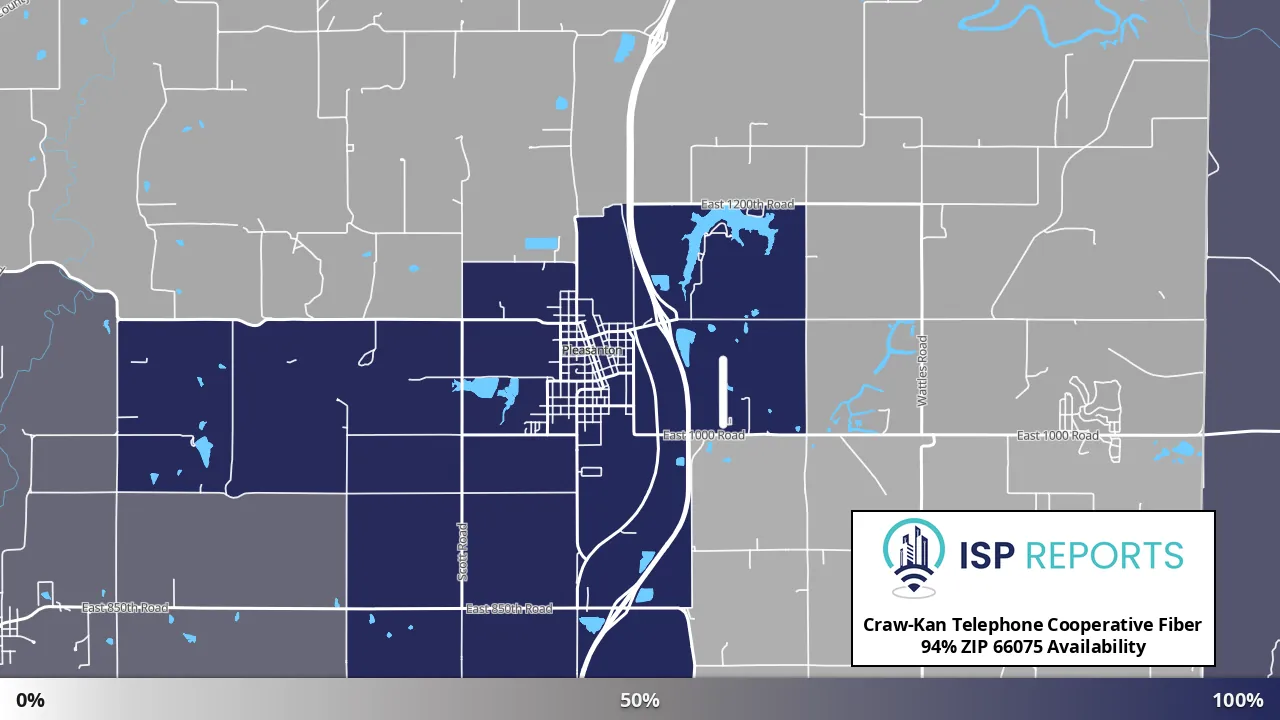 66075, KS map of internet availability