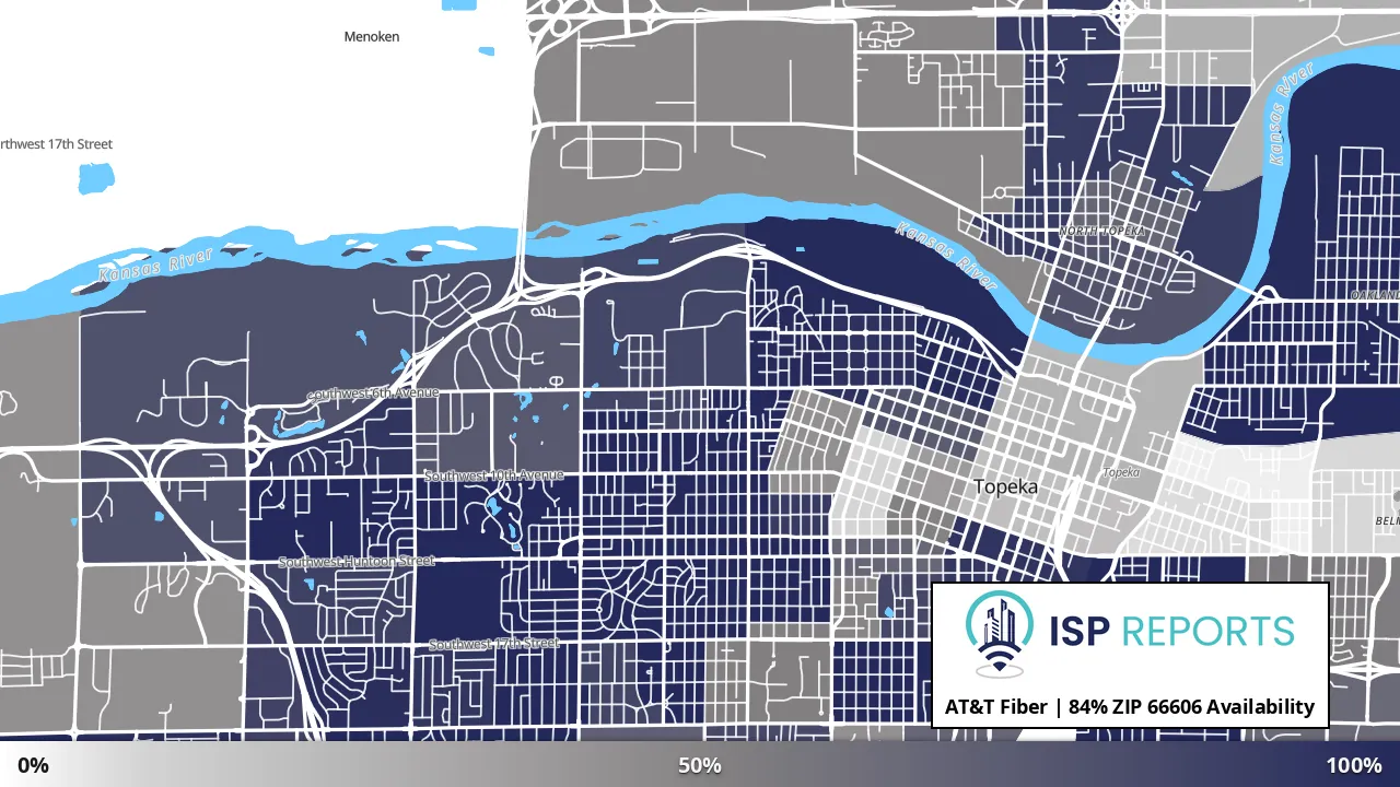 66606, KS map of internet availability