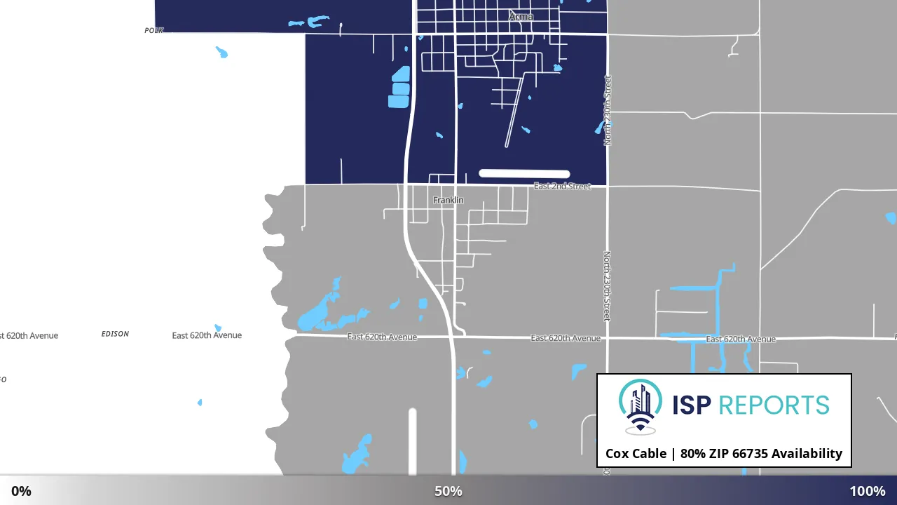 66735, KS map of internet availability