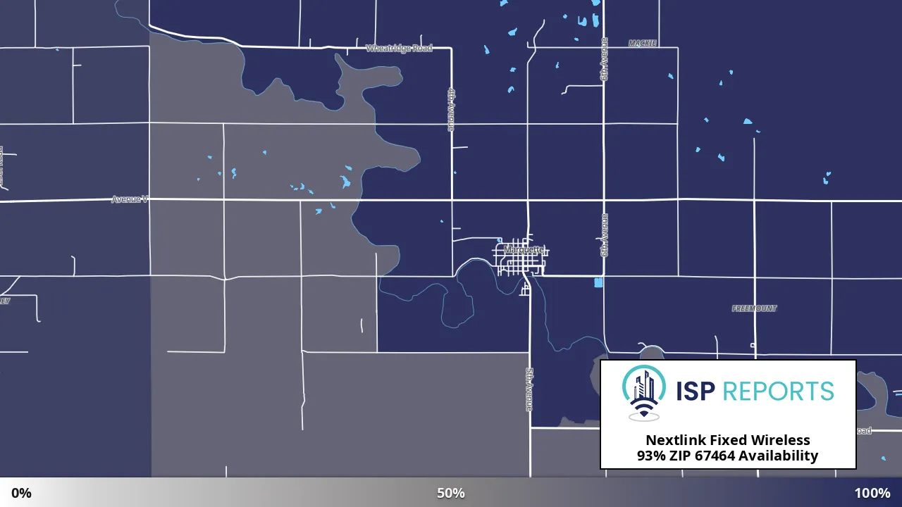 67464, KS map of internet availability