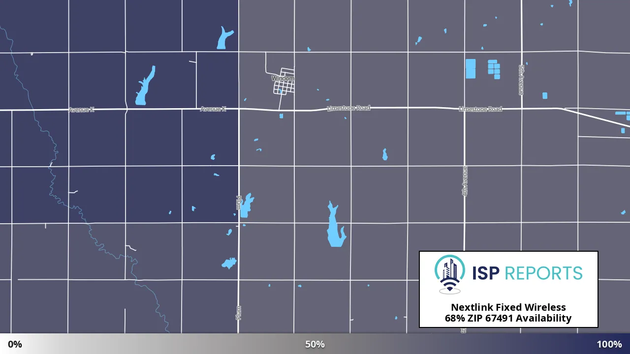 67491, KS map of internet availability