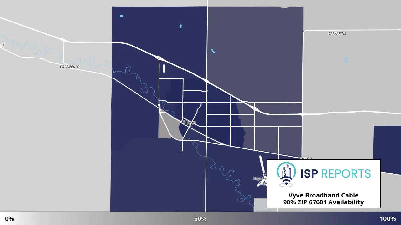 67601, KS map of internet availability