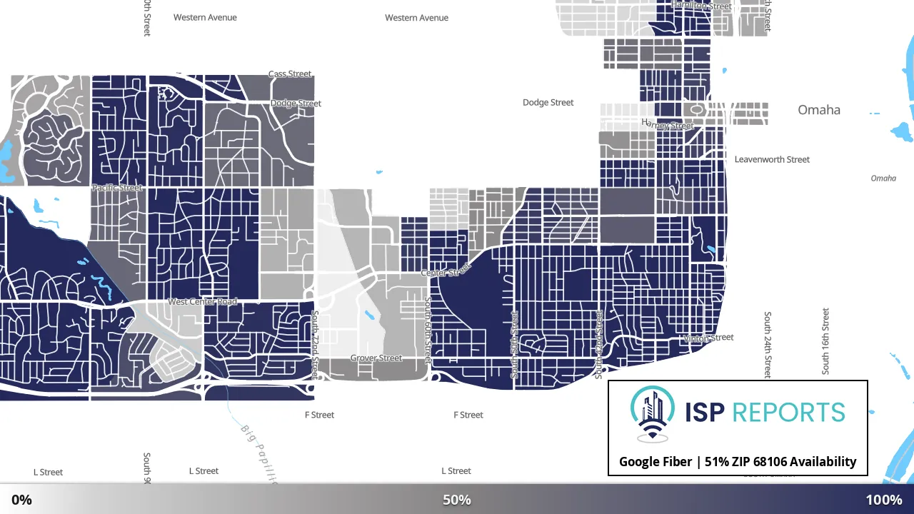 68106, NE map of internet availability