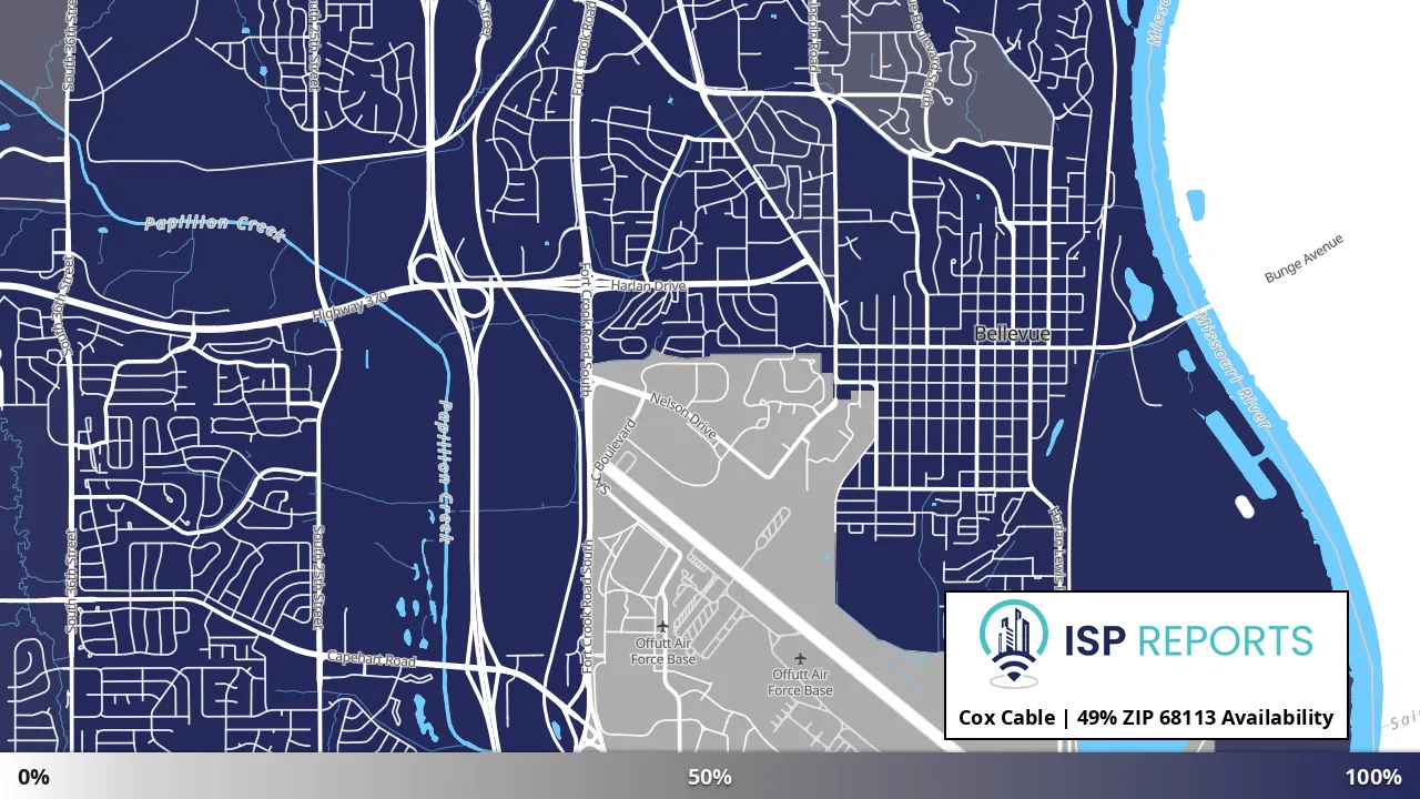 68113, NE map of internet availability