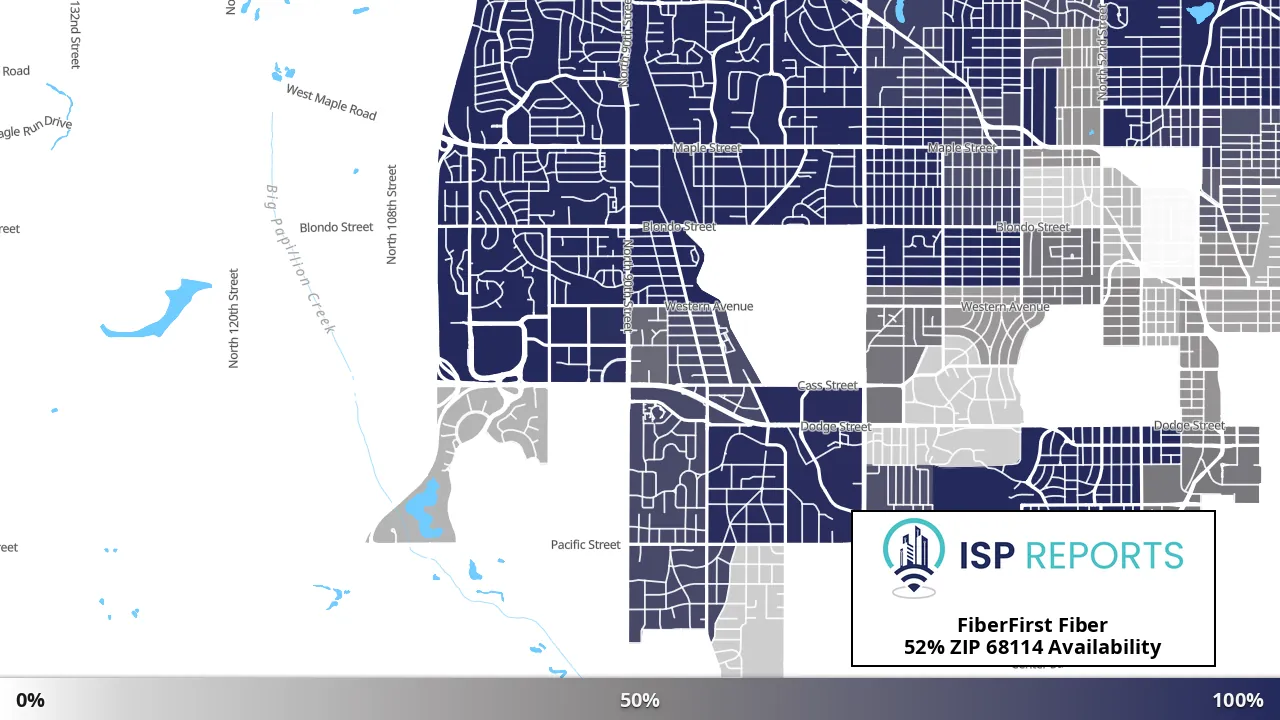 68114, NE map of internet availability