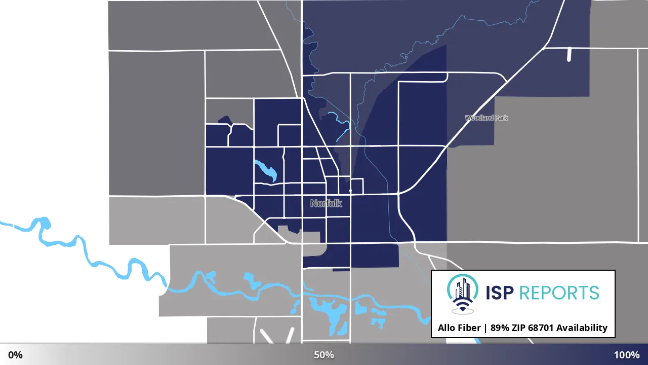 68701, NE map of internet availability