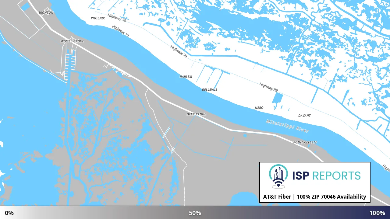 70046, LA map of internet availability
