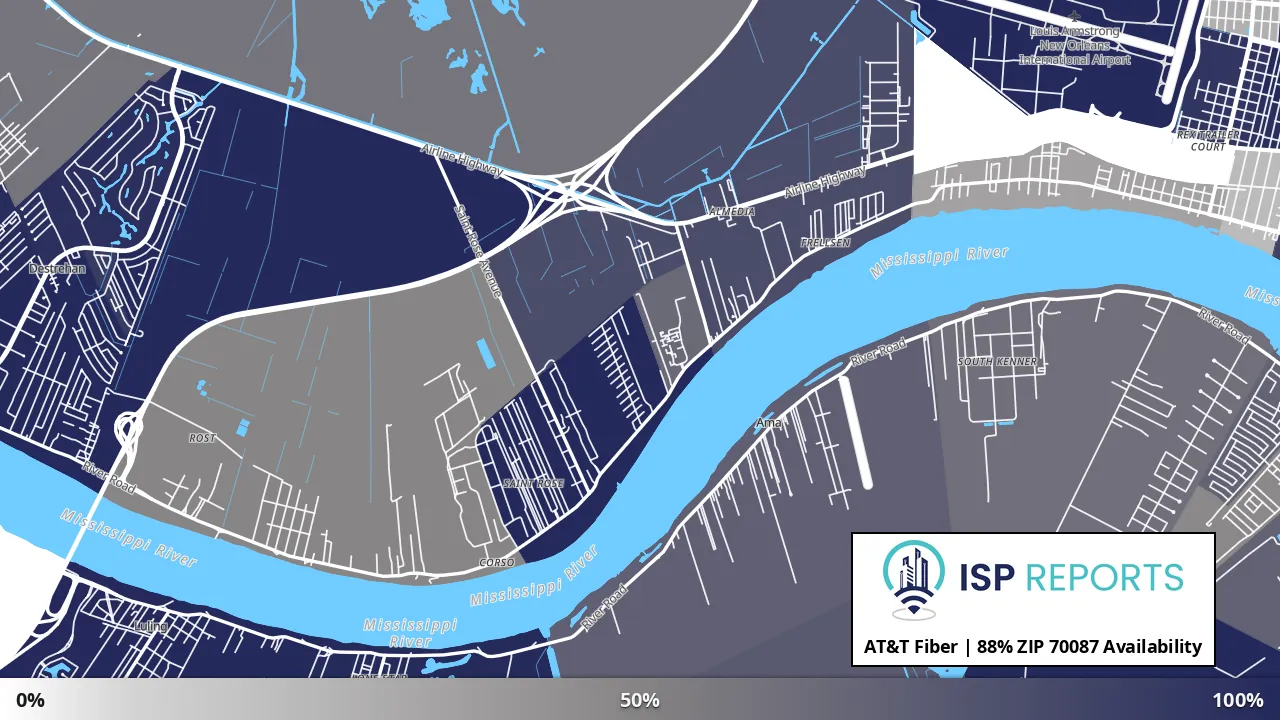 70087, LA map of internet availability
