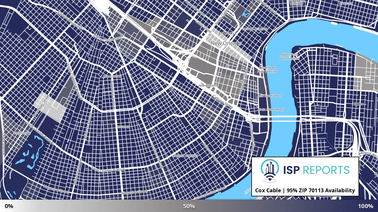 70113, LA map of internet availability