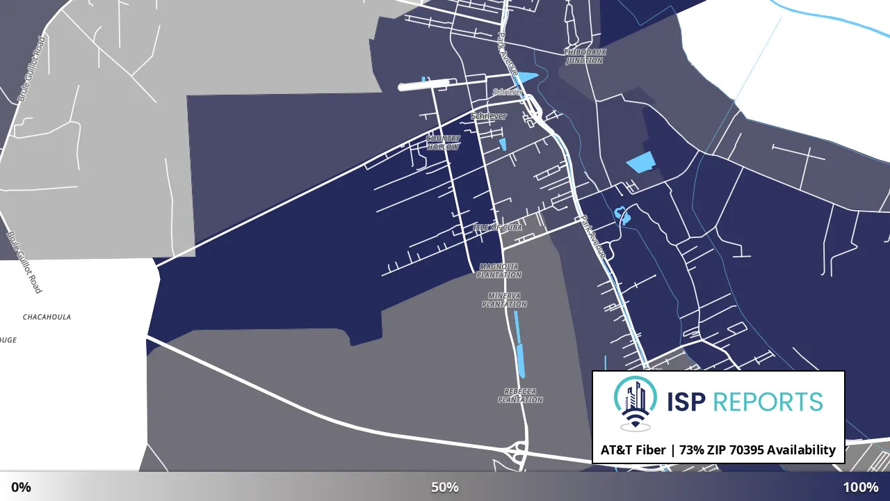 70395, LA map of internet availability