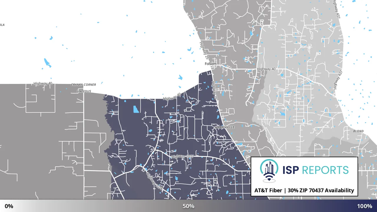 70437, LA map of internet availability