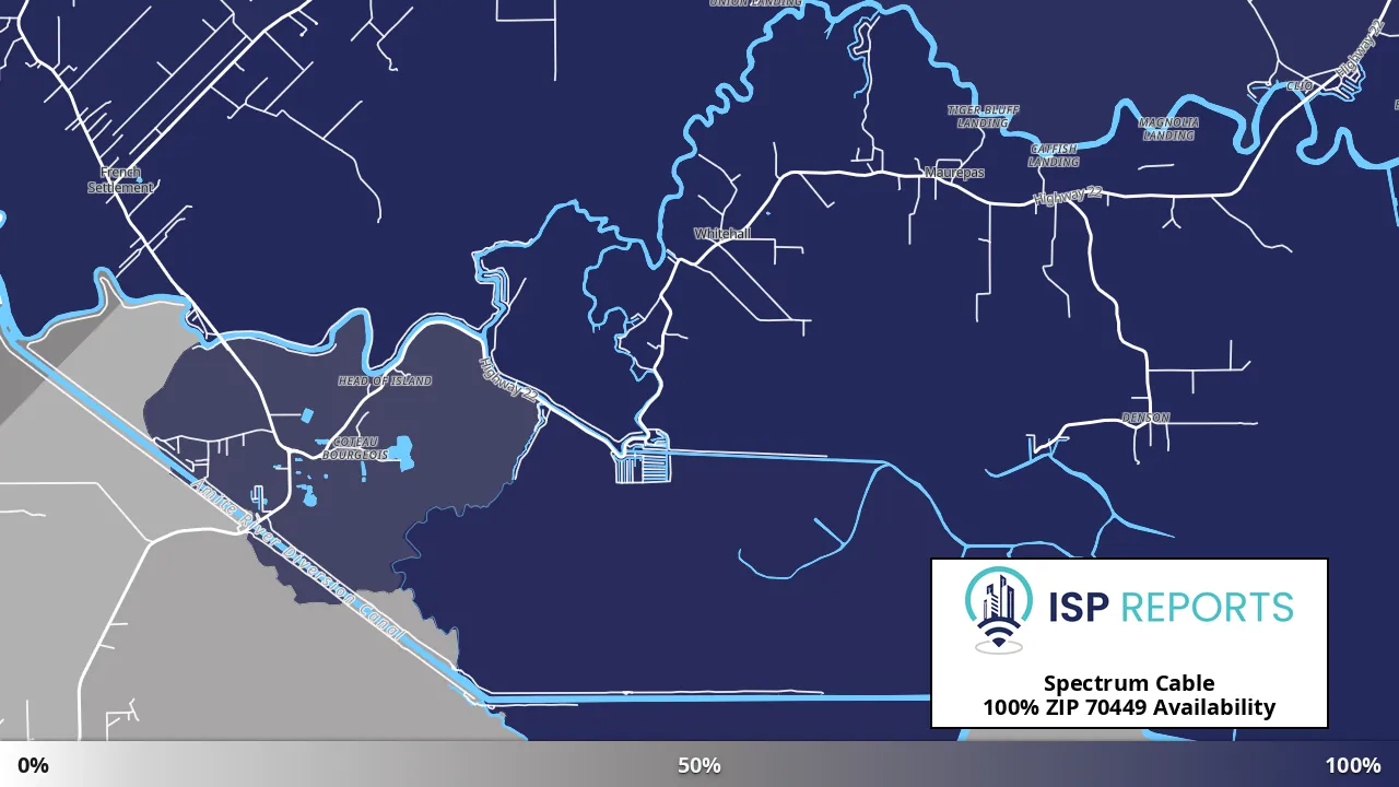 70449, LA map of internet availability