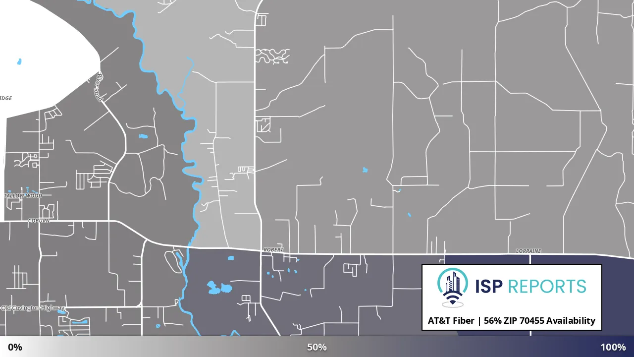 70455, LA map of internet availability