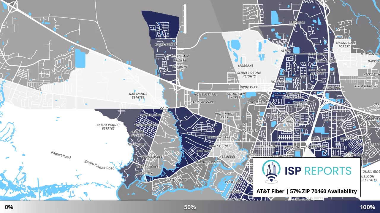 70460, LA map of internet availability