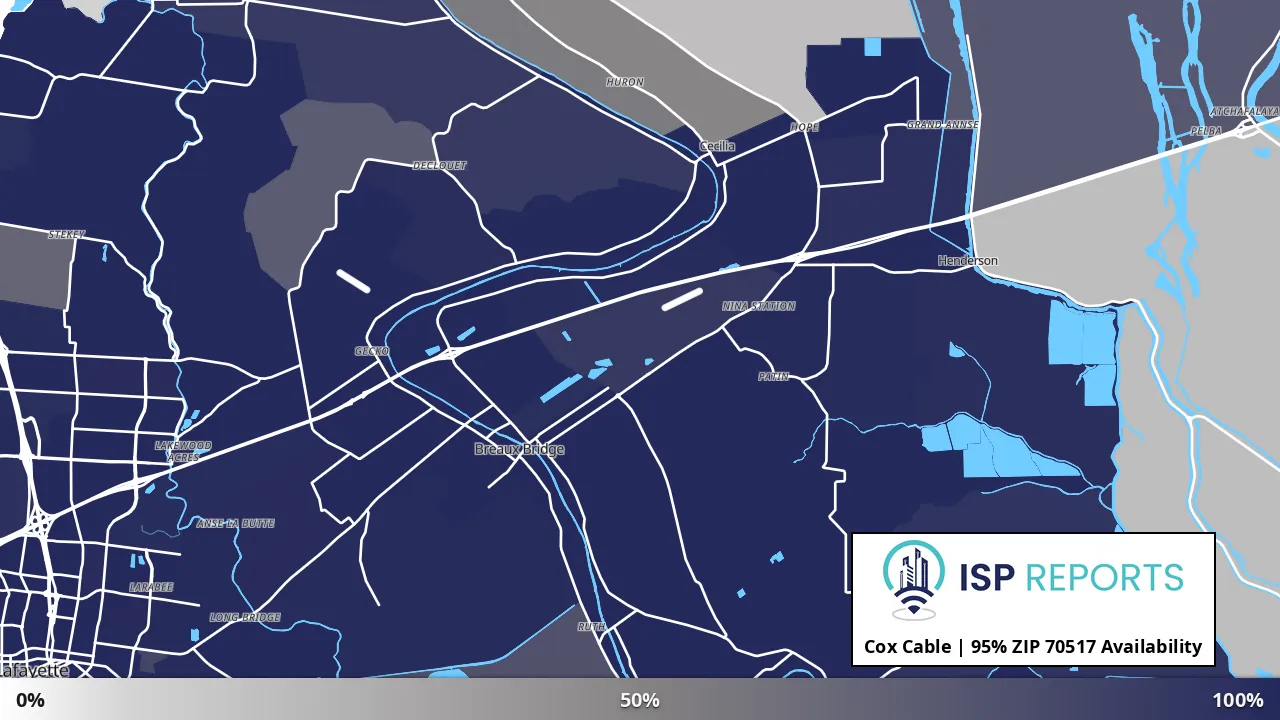 70517, LA map of internet availability