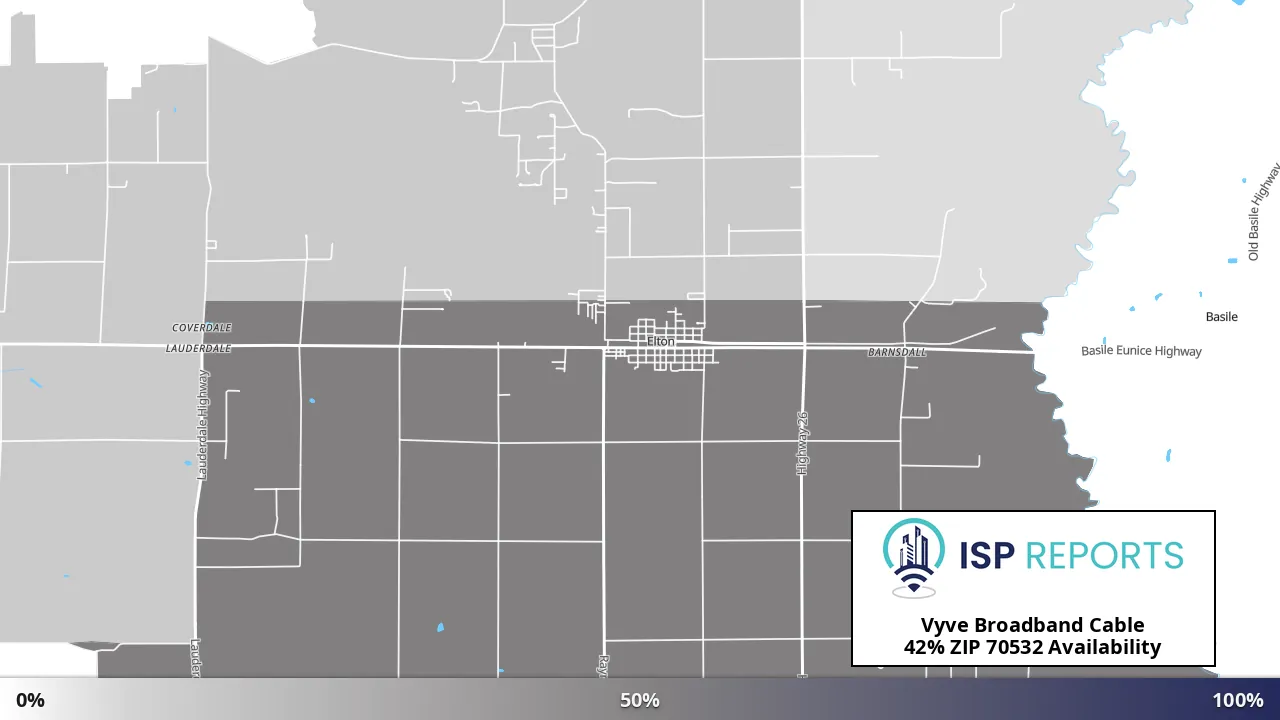 70532, LA map of internet availability