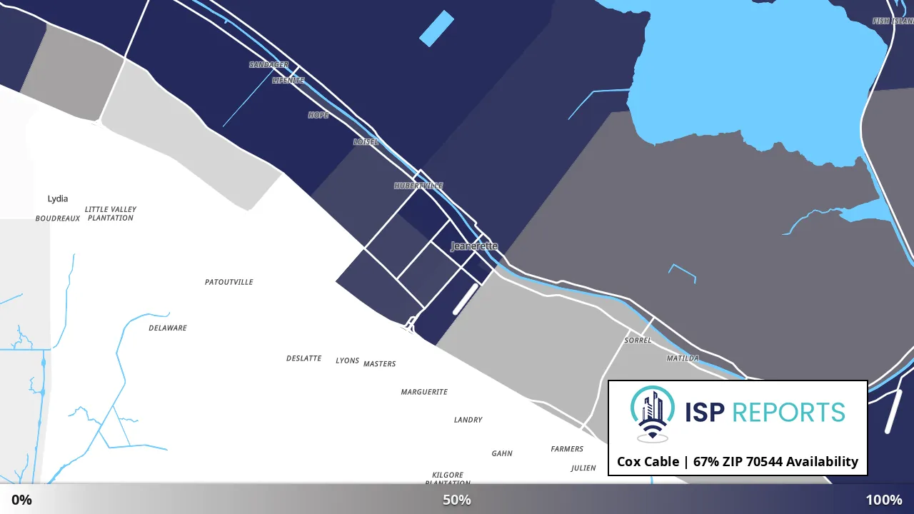 70544, LA map of internet availability