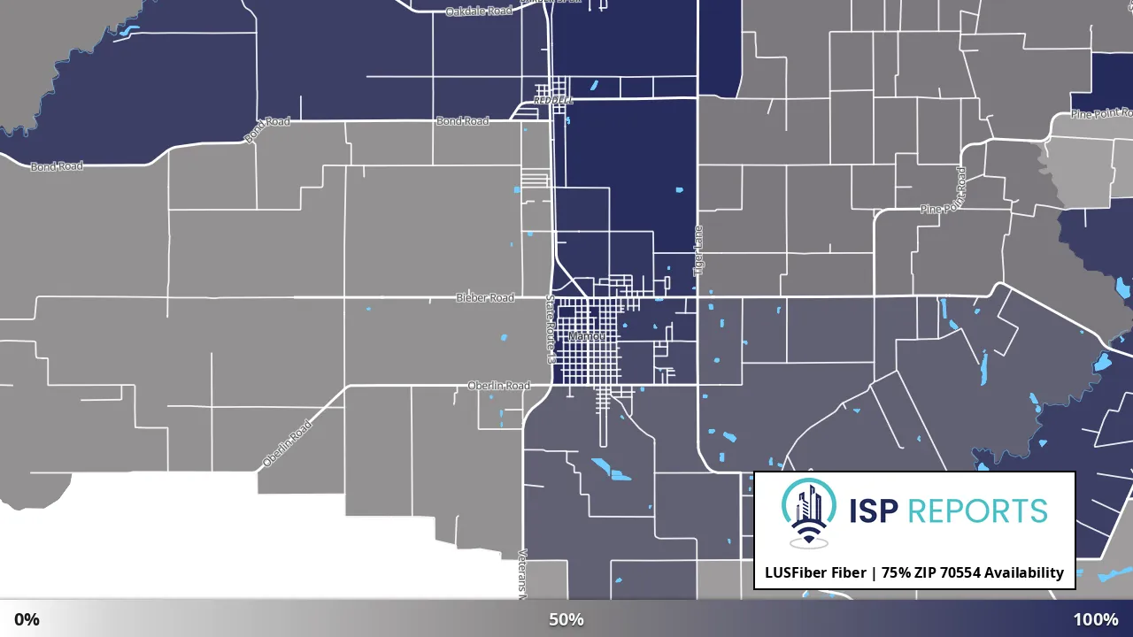 70554, LA map of internet availability