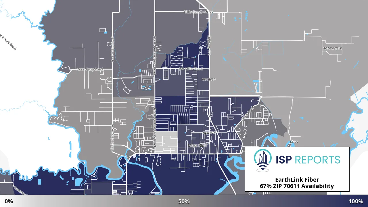 70611, LA map of internet availability