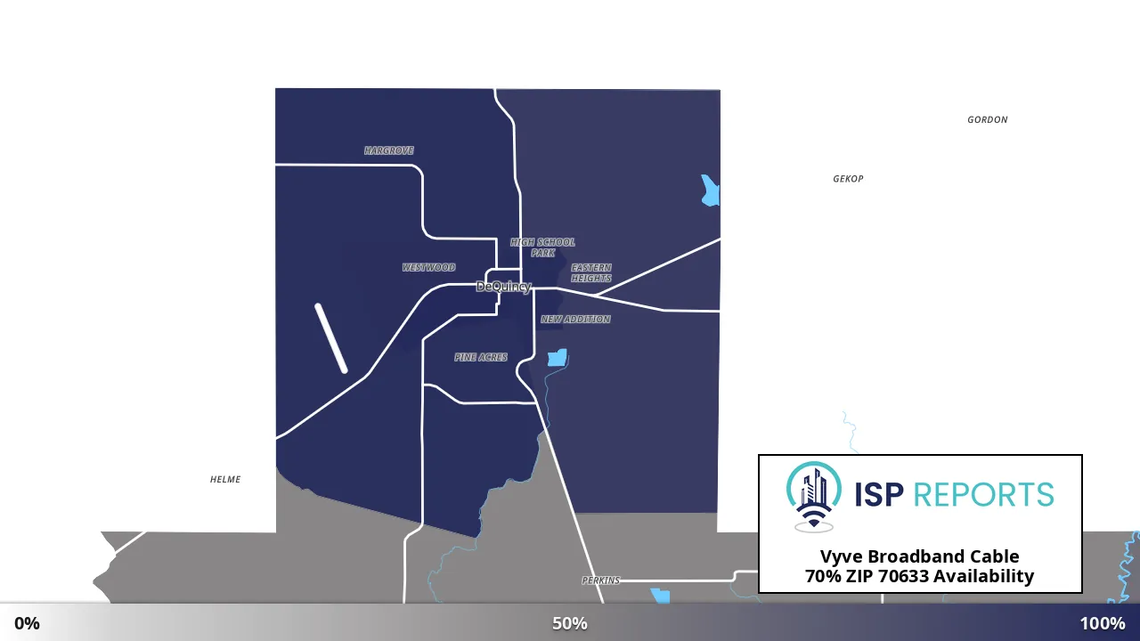 70633, LA map of internet availability