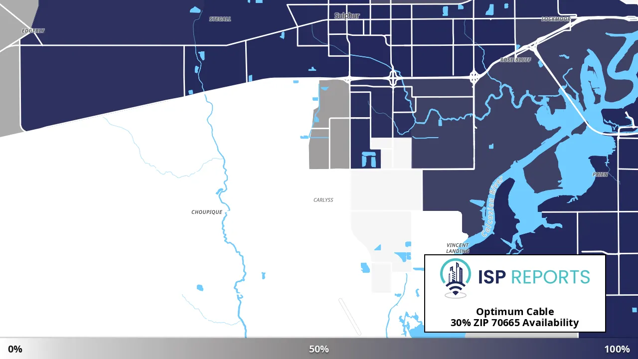 70665, LA map of internet availability