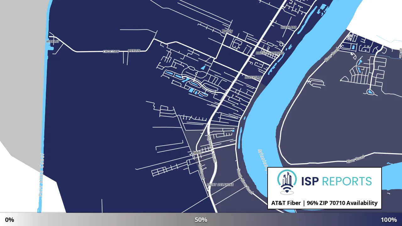 70710, LA map of internet availability