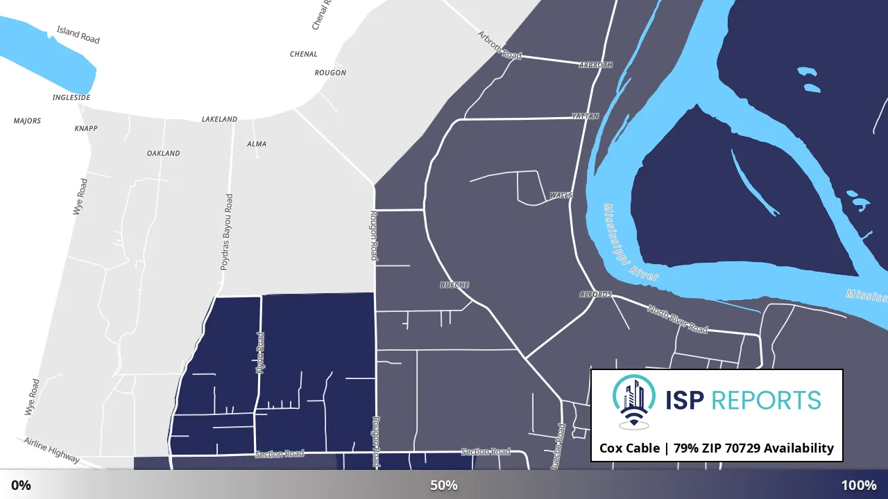 70729, LA map of internet availability