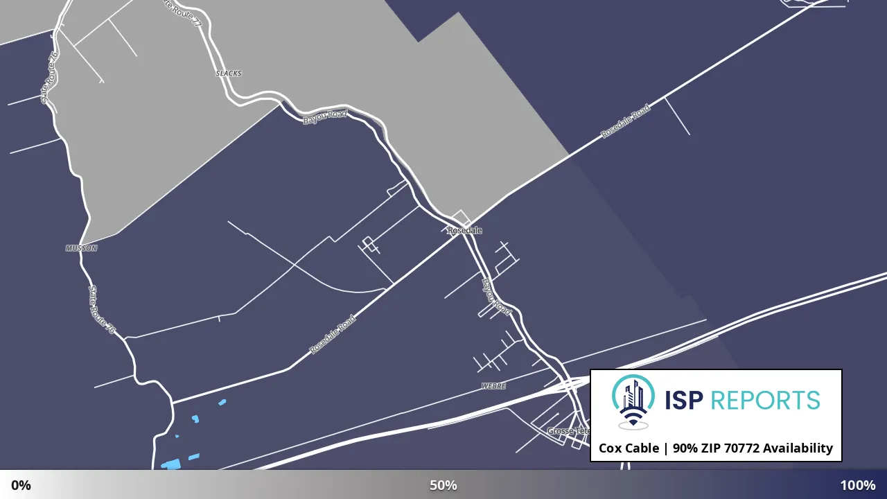 70772, LA map of internet availability