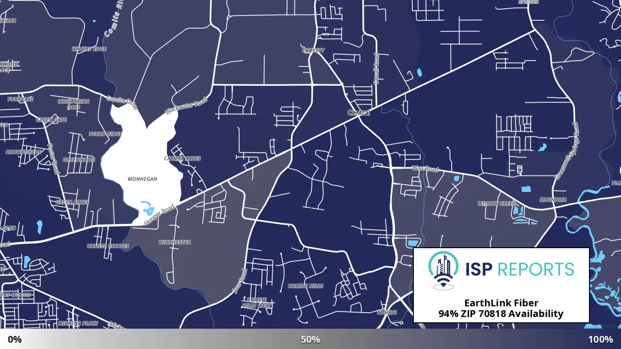 70818, LA map of internet availability