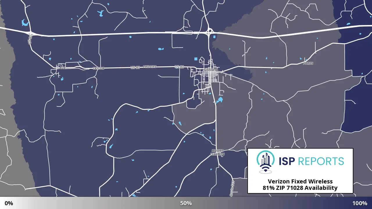 71028, LA map of internet availability