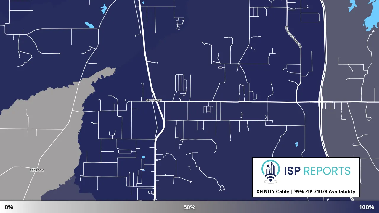71078, LA map of internet availability