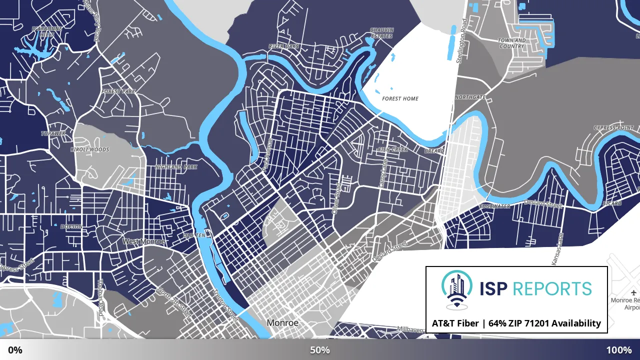 71201, LA map of internet availability