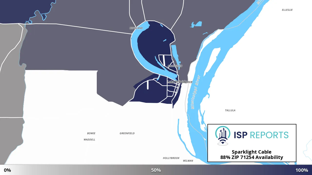 71254, LA map of internet availability