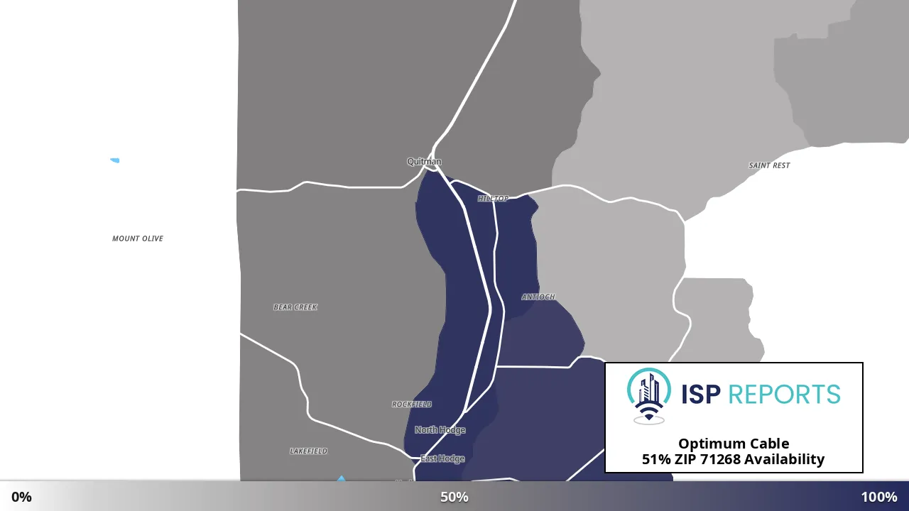 71268, LA map of internet availability