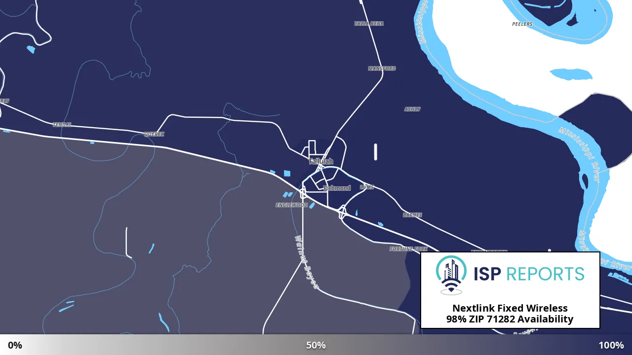 71282, LA map of internet availability