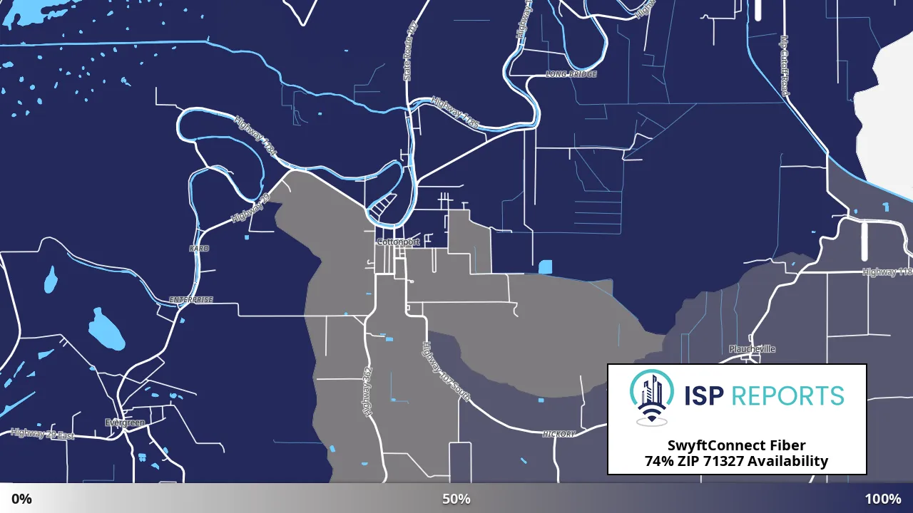 71327, LA map of internet availability