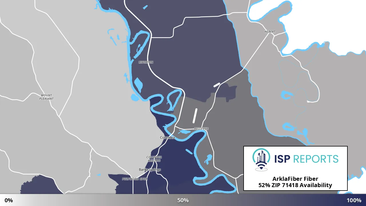 71418, LA map of internet availability
